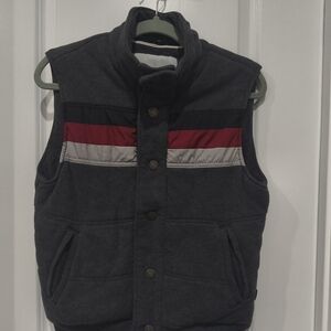 Aeropostale Men's Dark Gray and Red Vest